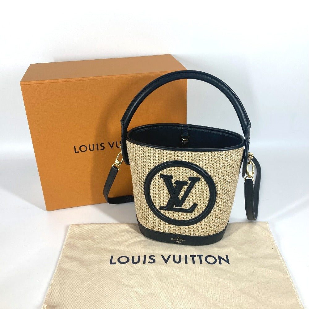 LOUIS VUITTON M59961 プティ バケット 2WAYバッグ 斜め掛け カバン ハンドバッグ ショルダーバッグ ラフィア レディース ノワール ブラック - brandshop-reference
