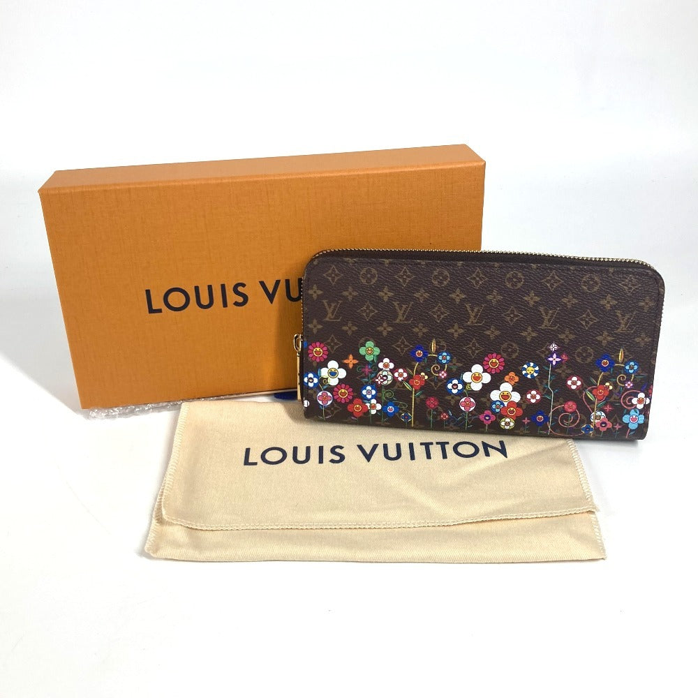 LOUIS VUITTON M14162 LV × TM Monogram Japan Limited Takashi Murakami Zippy Wallet Cartera larga Cremallera redonda Cartera larga Monogram Canvas Unisex Marrón