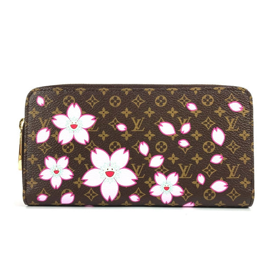 LOUIS VUITTON M13433 村上隆 モノグラム LV × TM ジッピー・ウォレット チェリーブロッサム 桜 ラウンドファスナー 長財布 モノグラムキャンバス レディース ブラウン - brandshop-reference