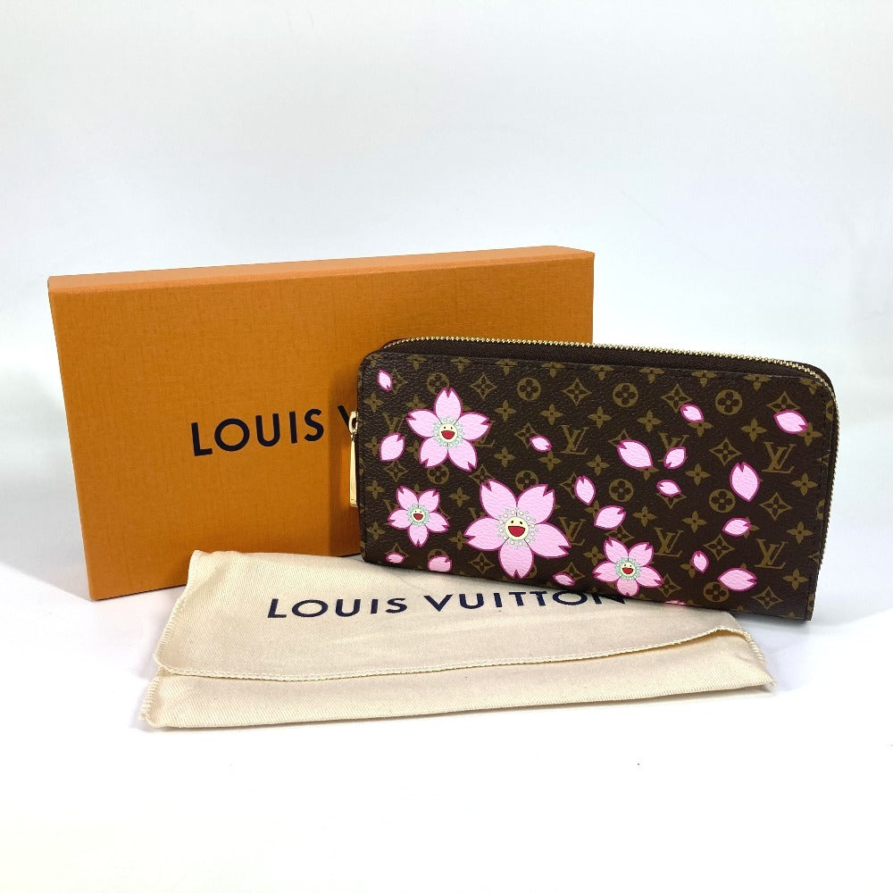 LOUIS VUITTON M13433 村上隆 モノグラム LV × TM ジッピー・ウォレット チェリーブロッサム 桜 ラウンドファスナー 長財布 モノグラムキャンバス レディース ブラウン - brandshop-reference