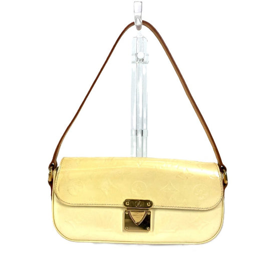 LOUIS VUITTON M91507 モノグラムヴェルニ マリブストリート フラップ カバン 肩掛け ショルダーバッグ モノグラムヴェルニ レディース ペルル ホワイト