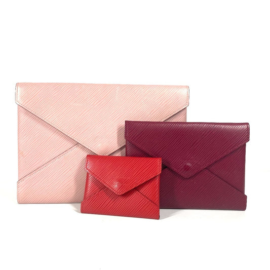 LOUIS VUITTON M62457 エピ ポシェットキリガミ 3点セット ポーチ コインケース カードケース クラッチバッグ エピレザー レディース ピンク