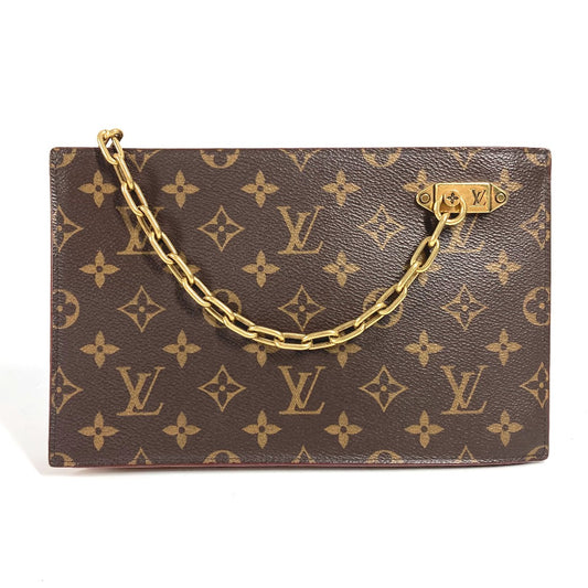 LOUIS VUITTON M55646 モノグラム チェーンクラッチ カバン ポーチ バッグ チェーン クラッチバッグ モノグラムキャンバス ユニセックス ブラウン - brandshop-reference