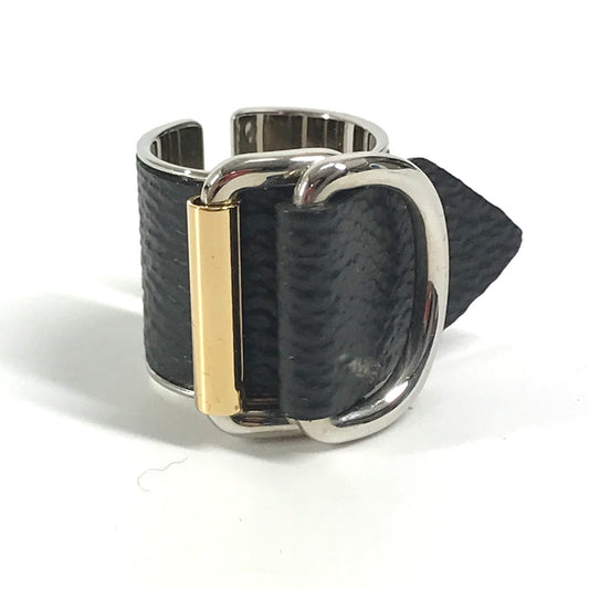 LOUIS VUITTON MP0669 ロゴ アクセサリー ベルトデザイン リング・指輪 レザー メンズ ブラック - brandshop-reference