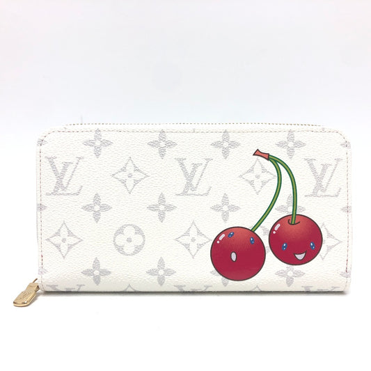 LOUIS VUITTON M14240 村上隆コラボ モノグラム LV × TM ジッピー・ウォレット 財布 ウォレット サクランボ チェリー 長財布 モノグラムキャンバス ユニセックス ホワイト
