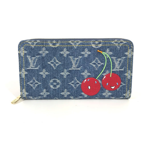 LOUIS VUITTON M23161 村上隆コラボ モノグラムデニム LV × TM ジッピー・ウォレット ロングウォレット ラウンドファスナー 長財布 ユニセックス ブルー