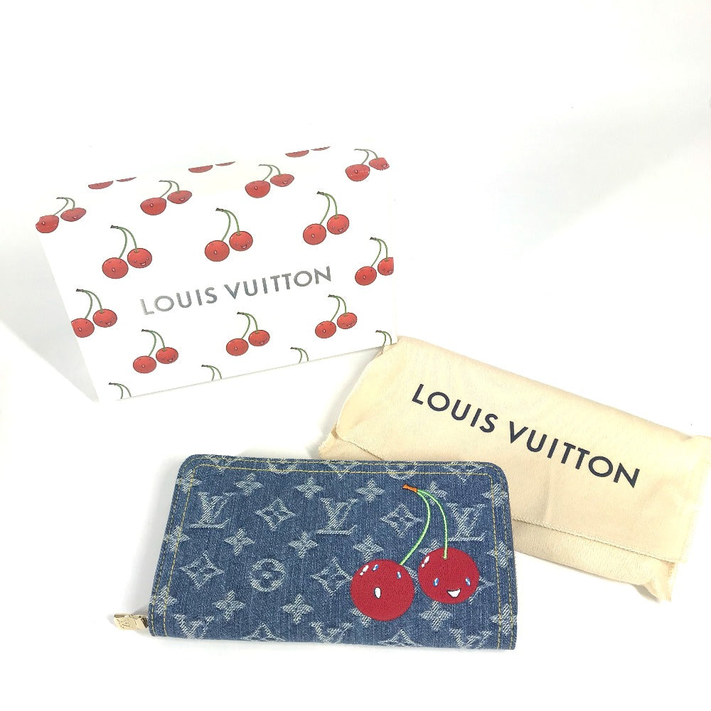LOUIS VUITTON M23161 村上隆コラボ モノグラムデニム LV × TM ジッピー・ウォレット ロングウォレット ラウンドファスナー 長財布 デニム ユニセックス ブルー - brandshop-reference