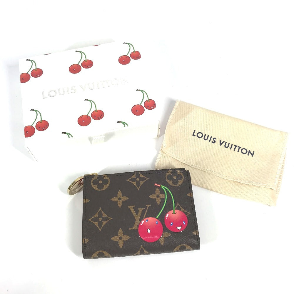 LOUIS VUITTON M13420 Takashi Murakami Collaboration Monogram LV x TM Portefeuille Lisa Compact Wallet, Bi-fold Wallet, Monogram Canvas, Unisex, Brown