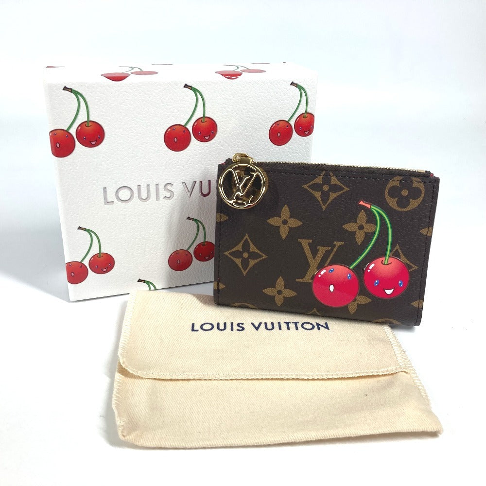LOUIS VUITTON M13420 Takashi Murakami Collaboration Monogram LV x TM Portefeuille Lisa Cherry Compact Bifold Wallet Monogram Canvas Women's Brown