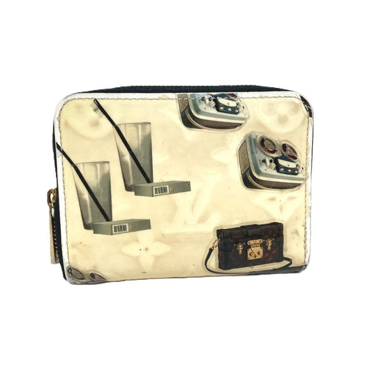 LOUIS VUITTON M50372 Nicolas Gescule Zippy Coin Purse, Round Zip Wallet, Coin Purse, Patent Leather, Women's, White