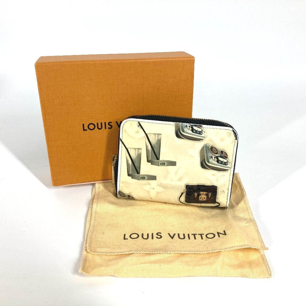 LOUIS VUITTON M50372 Nicolas Gesqueur zip-around coin purse Zip Around Wallet Coin Compartment coin purse Patent Leather White/Black Used