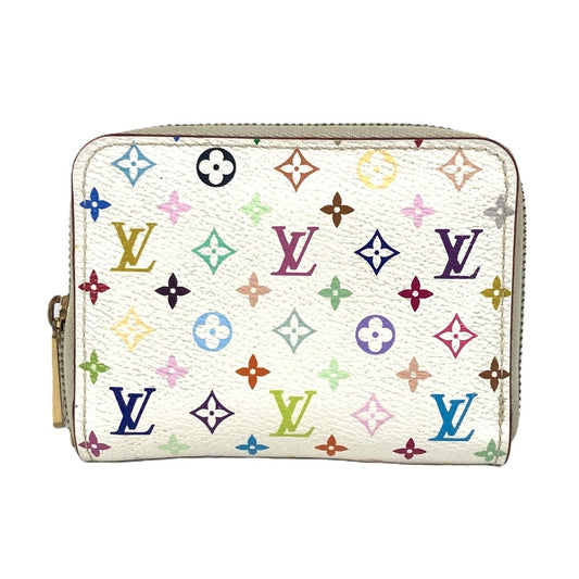 LOUIS VUITTON M93741 Monogram Multicolore Zippy Coin Purse, Wallet with Zip-Around Closure, Monogram Multicolore Canvas, Women's, Rich White