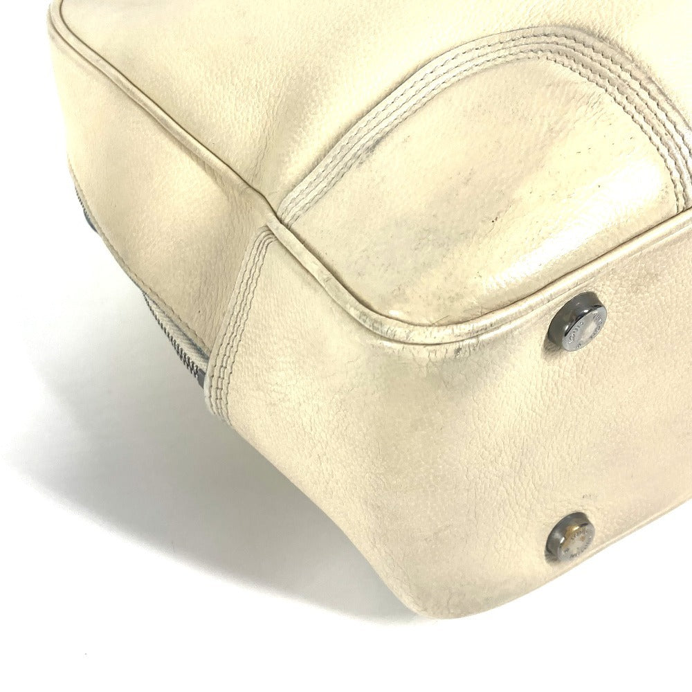 LOUIS VUITTON M95779 Cuir Wrinkle Handbag, Boston Bag, Business Bag, Unisex Leather, Ecru, White