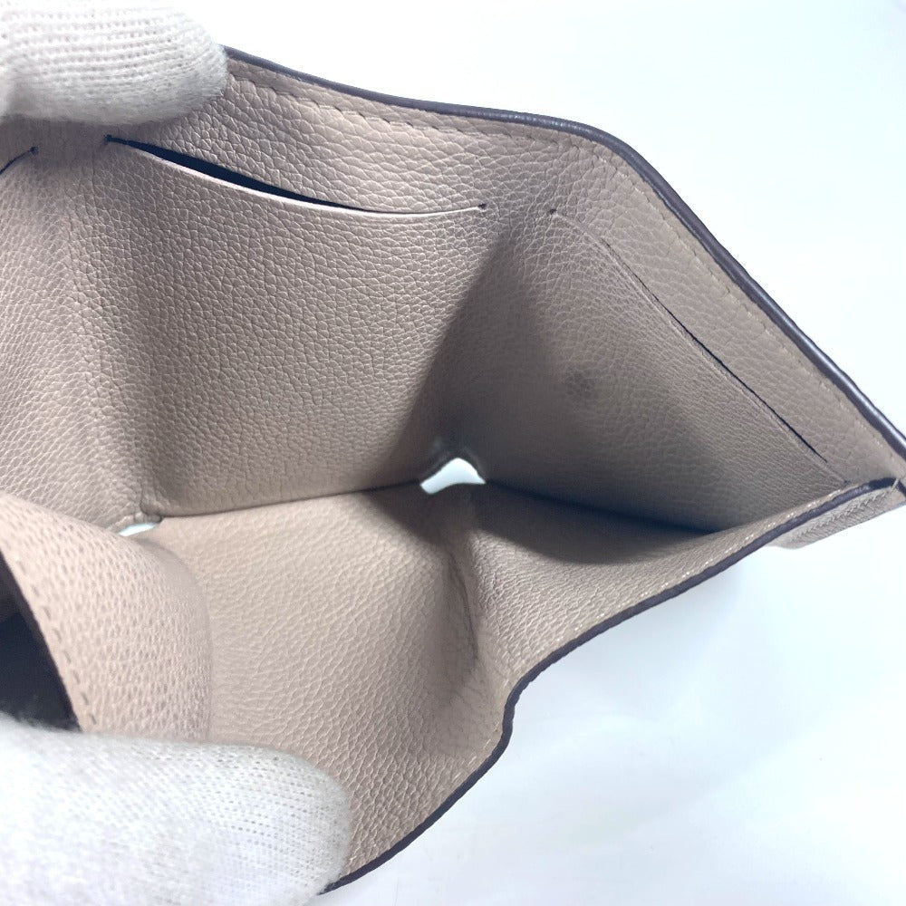 LOUIS VUITTON M69340 LVロゴ ポルトフォイユ・ロックミニ コンパクトウォレット 3つ折り財布 カーフレザー ユニセックス グレージュ ベージュ - brandshop-reference