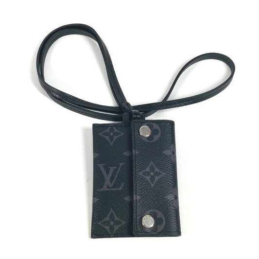 LOUIS VUITTON M83155 Taigarama Porto Cult On Strap Wallet Monedero con correa Tarjetero Tarjetero de visita Monedero Taiga Cuero Unisex Negro