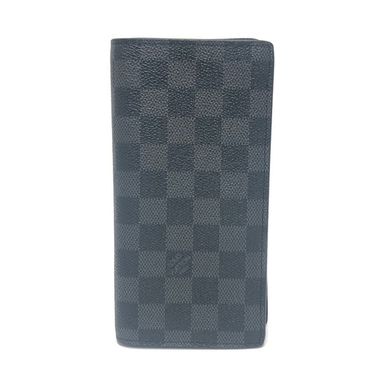 Louis Vuitton N62655 Portefeuille Brother Wallet Bifold Wallet Wallet Long Wallet Long Wallet Damier Graphite Canvas Lelaki Hitam