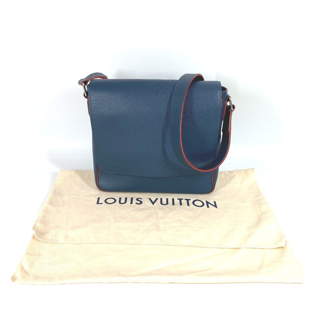 LOUIS VUITTON M30623 タイガ ロマンPM NM フラップ 斜め掛け メッセンジャーバッグ バイカラー ショルダーバッグ タイガレザー メンズ オセアン ネイビー