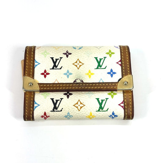 LOUIS VUITTON M92657 モノグラムマルチカラー ポルトモネ・プラ 財布 小銭入れ フラップ コインケース モノグラムマルチカラーキャンバス レディース ブロン ホワイト