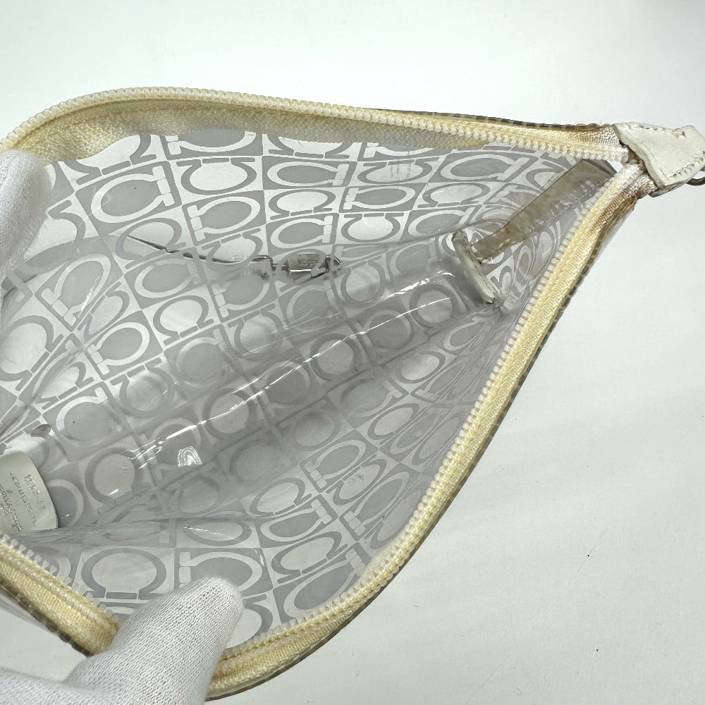 Salvatore Ferragamo beach bag, Gancini logo, shoulder tote bag, vinyl, clear, for women