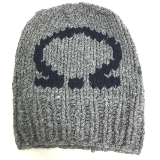 Salvatore Ferragamo Gancini Beanie Hat, Knit Cap, Wool, Women's, Gray