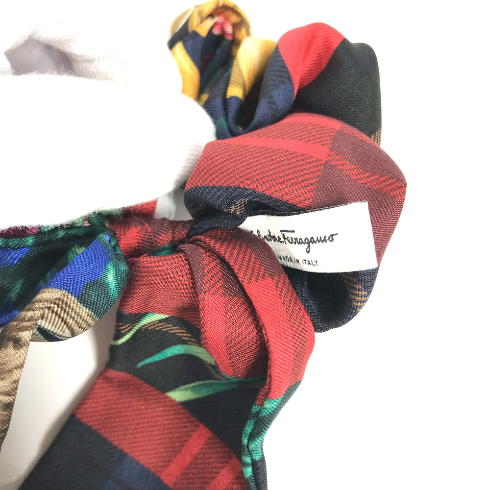 Salvatore Ferragamo Silk Ribbon Hair Tie Scrunchie for Women in Multicolor