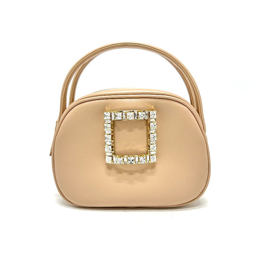 ROGER VIVIER RBWANMF010XMAC211 ラインストーン 2WAY ミニ ハンドバッグ レザー レディース ベージュ - brandshop-reference