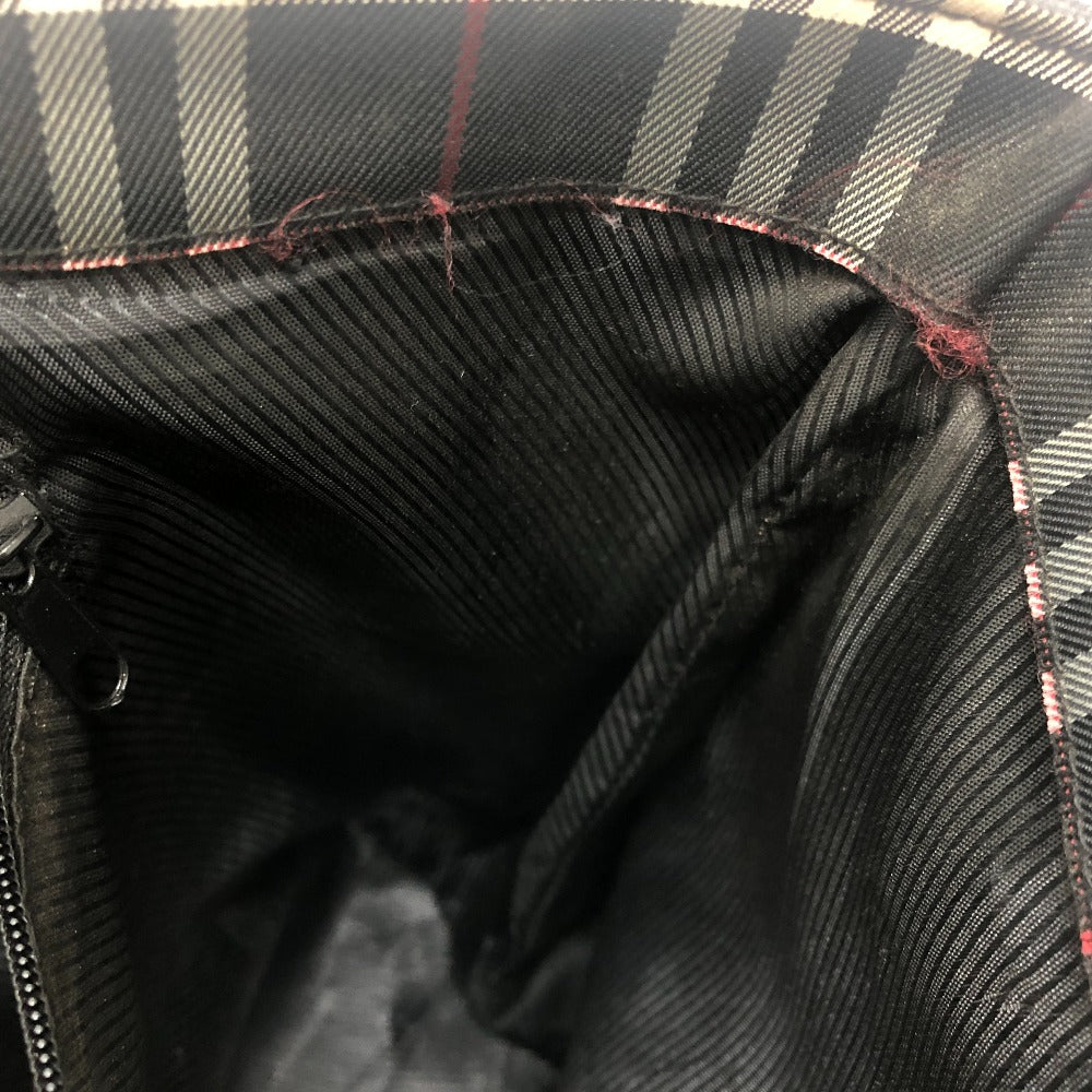 BURBERRY London Check pattern Bag Hand Bag Tote Bag Canvas Black Used