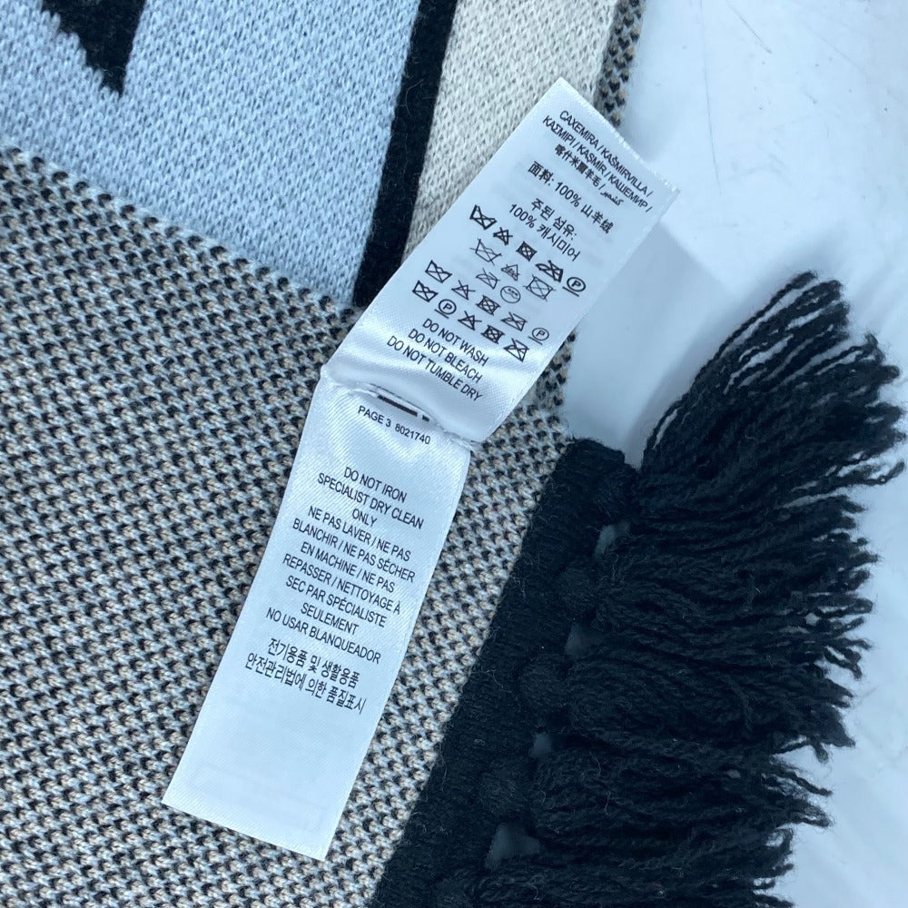 BURBERRY 8021740 ボーダー ロゴ フリンジ マフラー カシミヤ レディース ベージュ - brandshop-reference