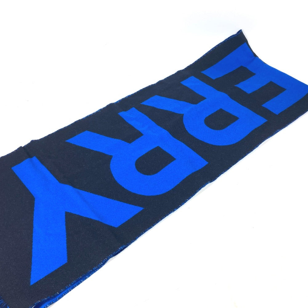 BURBERRY 8059892 ロゴ フリンジ マフラー ウール ユニセックス ブルー - brandshop-reference