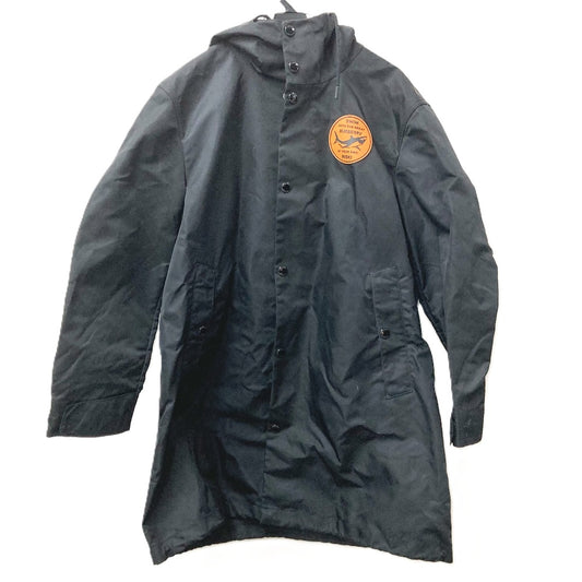 BURBERRY ジャケット 上着 アウター ロゴ シャークワッペン サメ ロングコート アパレル 長袖 フード フーディー ミリタリーコート ナイロン メンズ ブラック - brandshop-reference