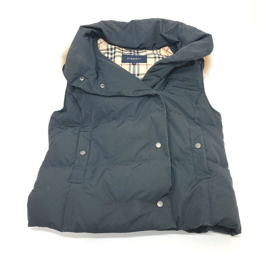 BURBERRY ロンドン フードファー ダウンベスト ナイロン レディース ブラック - brandshop-reference