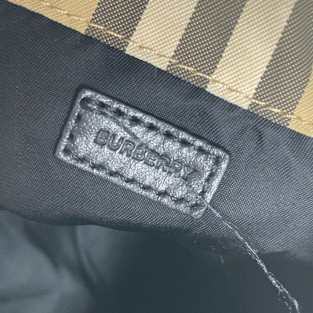 BURBERRY Check Drawstring Pouch Nylon Handbag, Women's, Beige