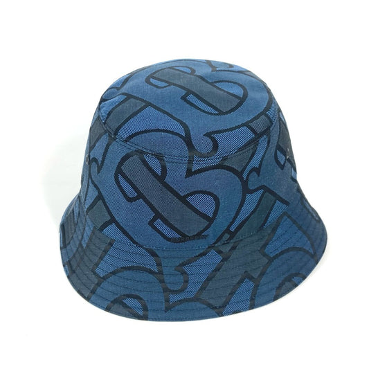 BURBERRY 8072726 TB Logo Bucket Hat, Bob Hat, Cotton, Men's, Blue