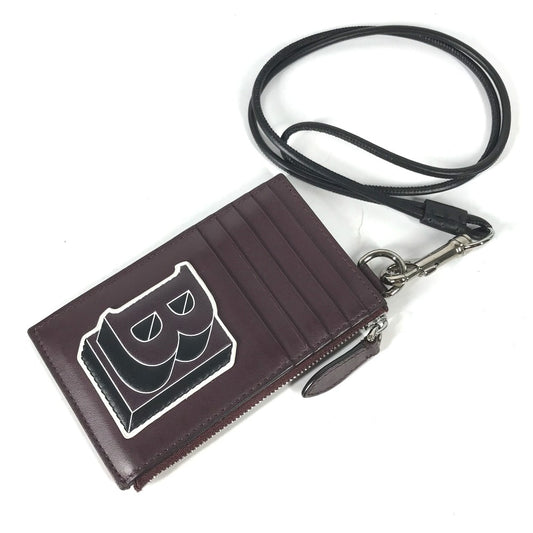 BURBERRY 財布 小銭入れ TB ストラップ付 フラグメントケース カードケース コインケース レザー メンズ パープル系 - brandshop-reference