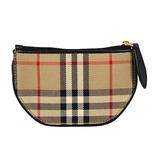 BURBERRY 8045031 小銭入れ 財布 オリンピア チェック コインケース レザー/キャンバス レディース ベージュ