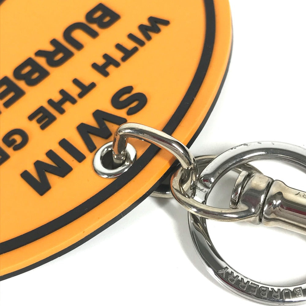 BURBERRY Logo Shark Bag Charm Keychain Rubber Women's Orange