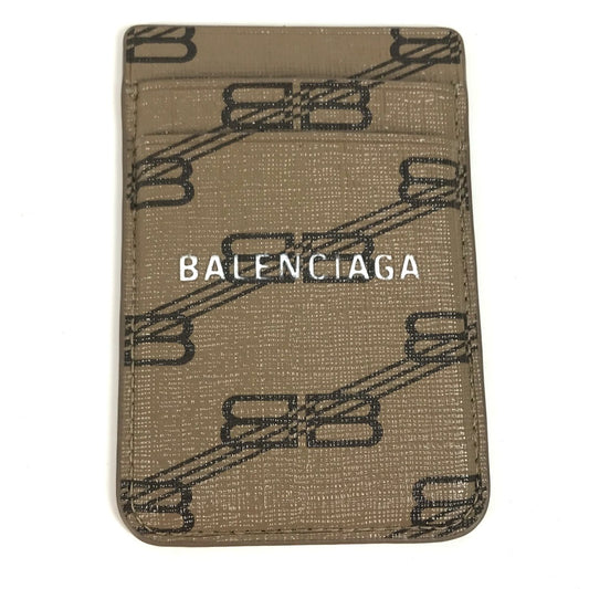 BALENCIAGA 675835 ロゴ magsafe マグセーフ 名刺入れ パスケース スマホ カードケース レザー ユニセックス ブラウン - brandshop-reference