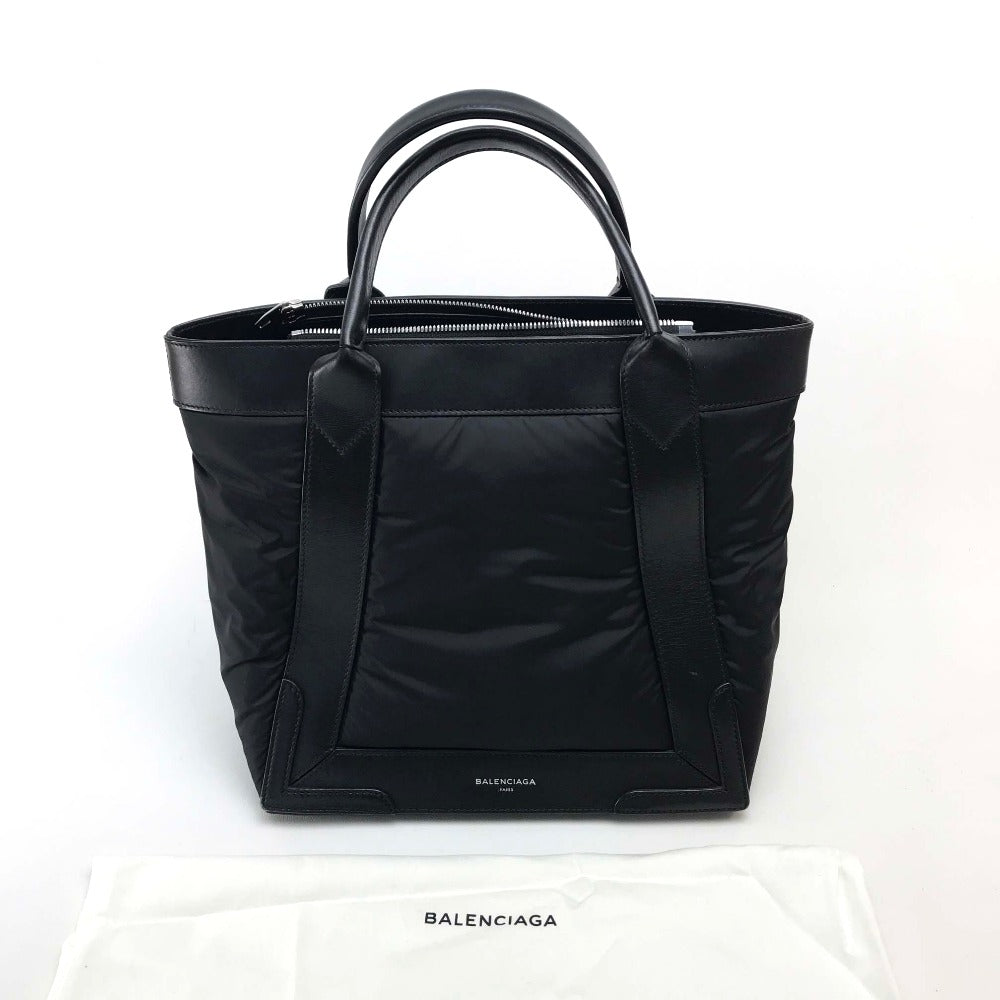 BALENCIAGA 363425 Cabas S Handbag Tote Bag Nylon/Leather Women's Black