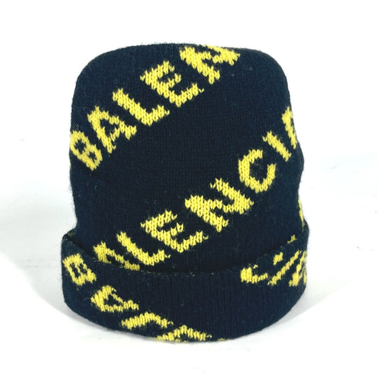 BALENCIAGA 555282 ロゴ 総柄 ビーニー 帽子 ニット帽 ニットキャップ ニット帽 ウール メンズ - brandshop-reference