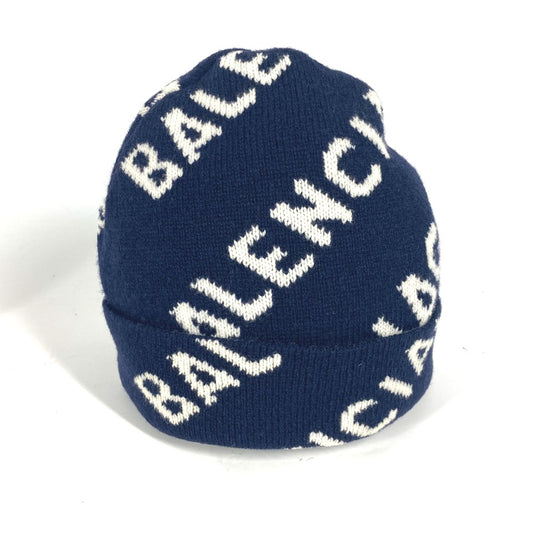 BALENCIAGA 633717 バイカラー ロゴ ビーニー 帽子 ニット帽 ニットキャップ ニット帽 ウール メンズ - brandshop-reference