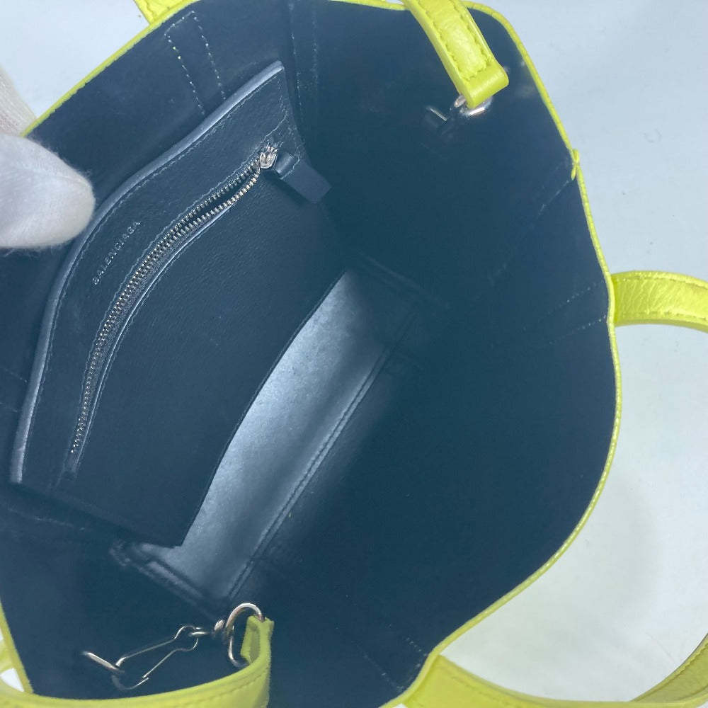 BALENCIAGA 551815 ロゴ エブリデイ トートバッグ XXS トートバッグ カバン 斜め掛け ショルダーバッグ レザー レディース イエロー