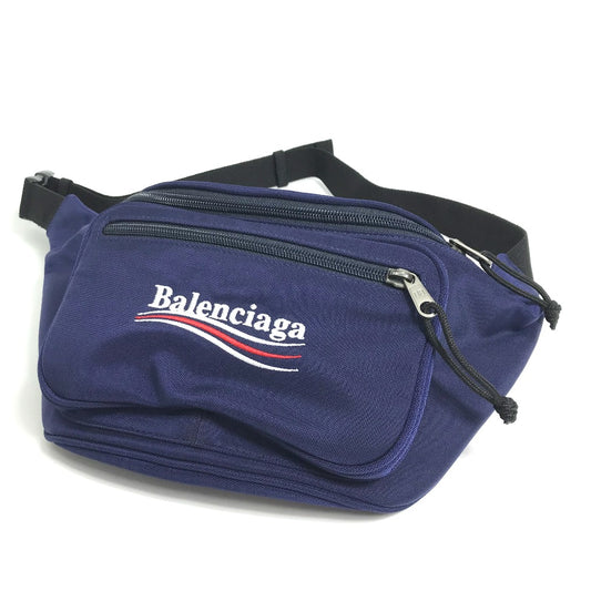BALENCIAGA 482389 Explorer Waist Bag/Belt Bag/Body Bag, Unisex, Nylon, Navy