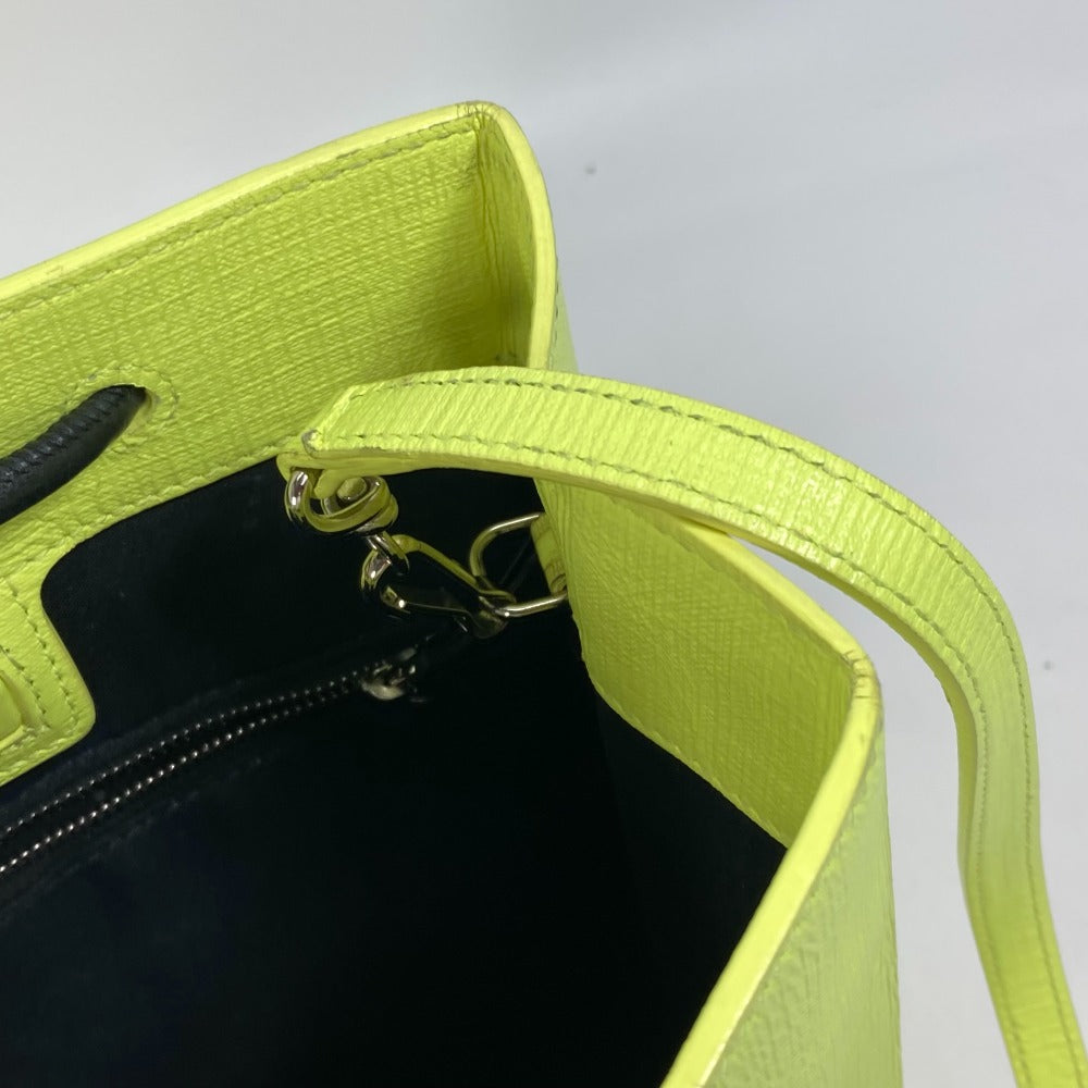 BALENCIAGA 568817 ショルダーバッグ 斜め掛け ショッピングトートXS 2WAY トートバッグ レザー レディース イエロー