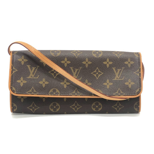 LOUIS VUITTON M51852 ポシェットツインGM カバン 2WAY クラッチバッグ ショルダーバッグ モノグラムキャンバス レディース ブラウン
