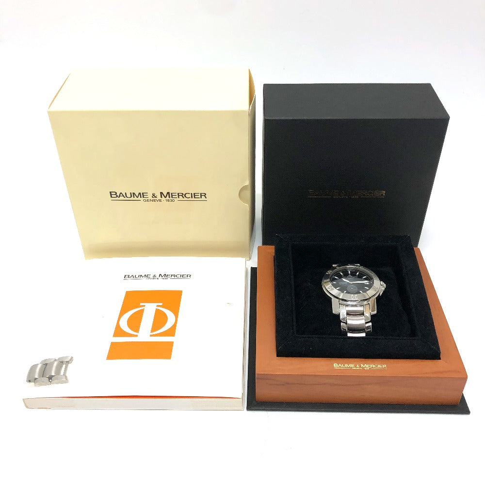 Baume & Mercier 65353 ケープランド スモールセコンド 自動巻き デイト 腕時計 SS メンズ シルバー