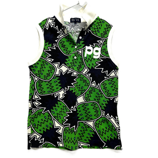 PEARLY GATES Botanical pattern Apparel, golf wear, polo shirt, shorts setup cotton Green Used