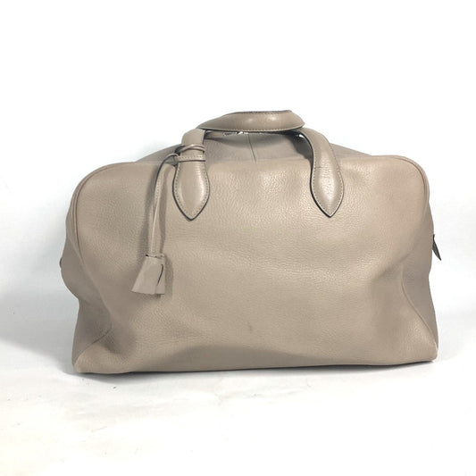 HERMES Victoria 43 Shoulder Bag/Boston Bag in Taurillon Clemence Leather, Unisex, Beige