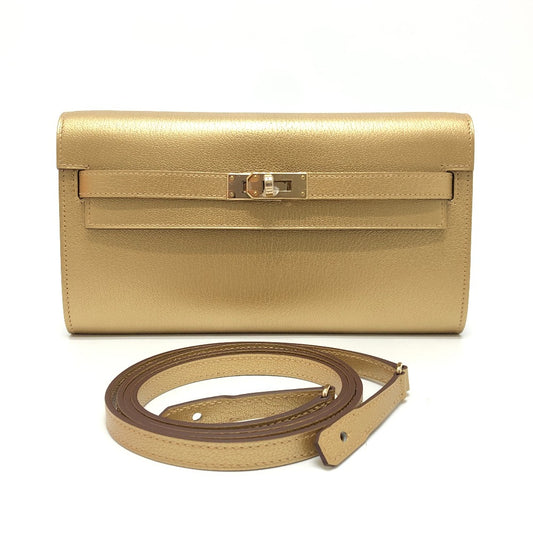 HERMES H086404CPY9 ケリートゥーゴー ウォレット 財布 カバン ショルダーバッグ レディース ドレ ゴールド