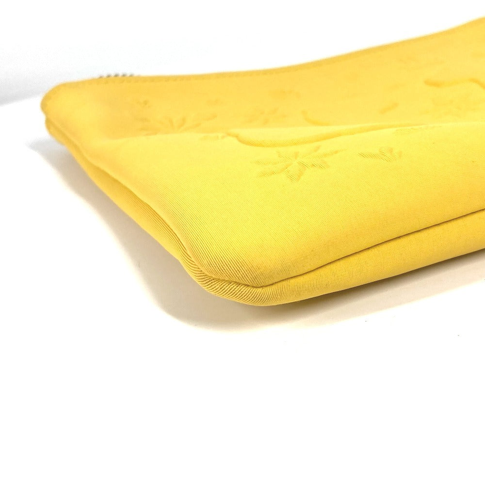 HERMES Neoban MM Leopard Print Clutch Bag/Multi-Pouch/Makeup Pouch/Polyamide Unisex Yellow