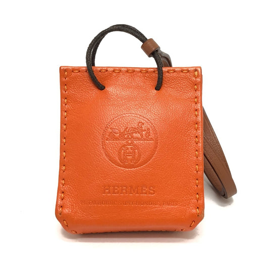 HERMES Sac Orange Charm Bag Charm, Small Bag Charm, Anjou Milo, Women's, Foo Orange